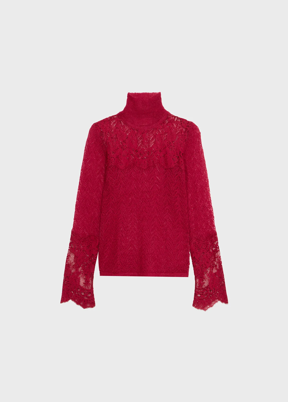 LACE DETAIL KNITTED TOP - 1