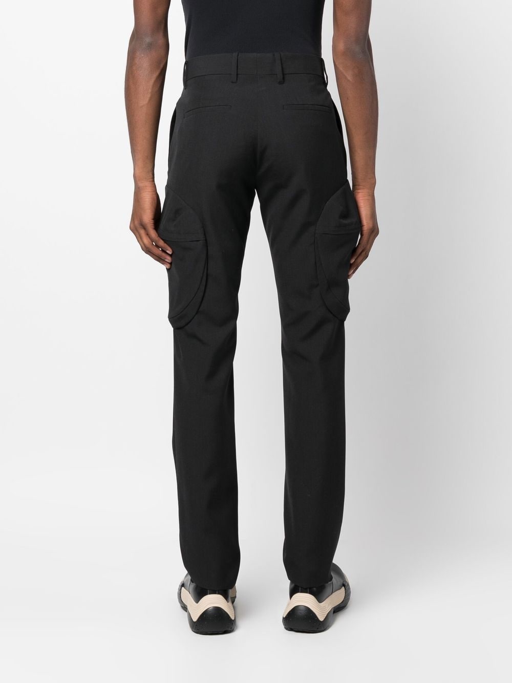 slim-cut wool trousers - 4