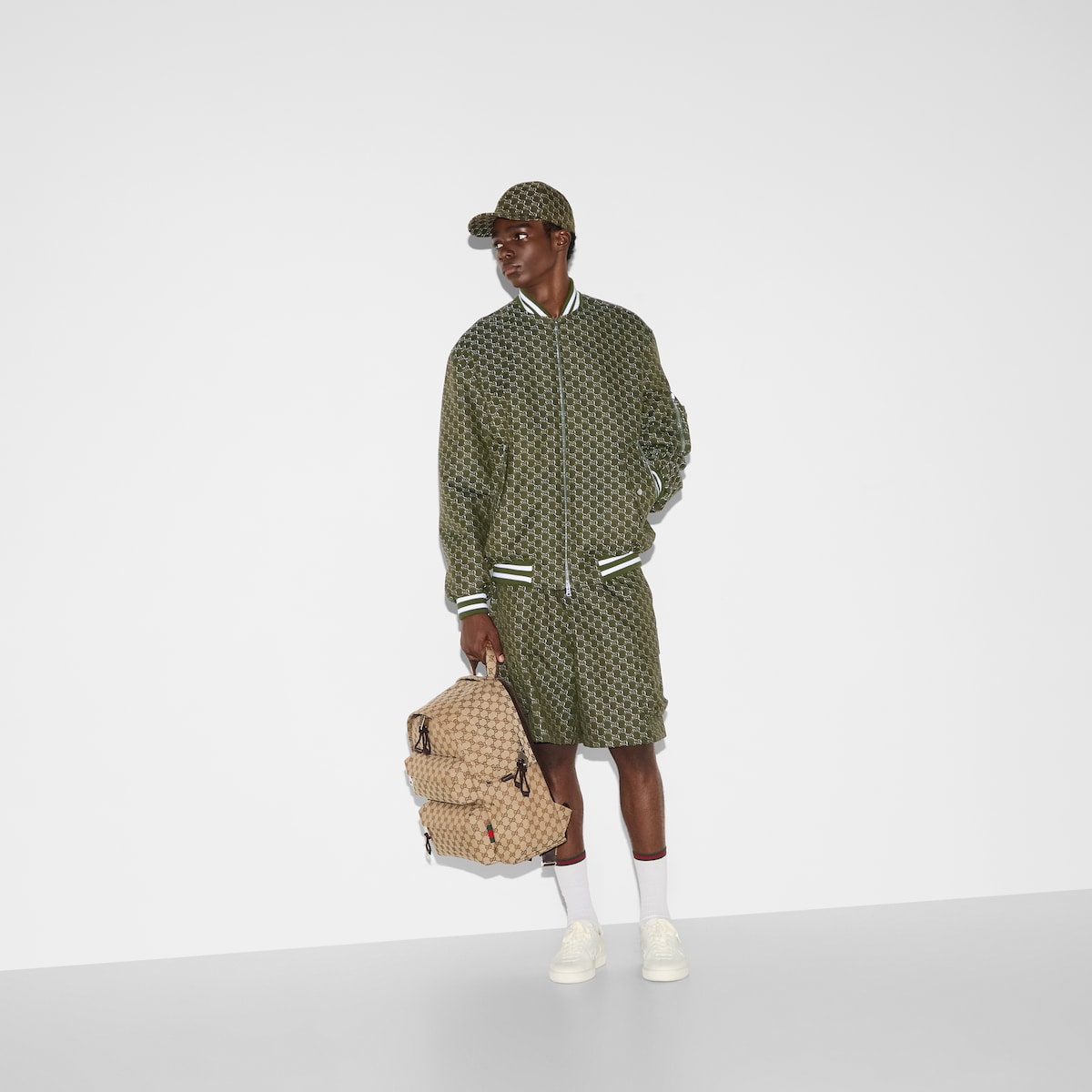Cotton jacquard jacket with GG Shadow - 6