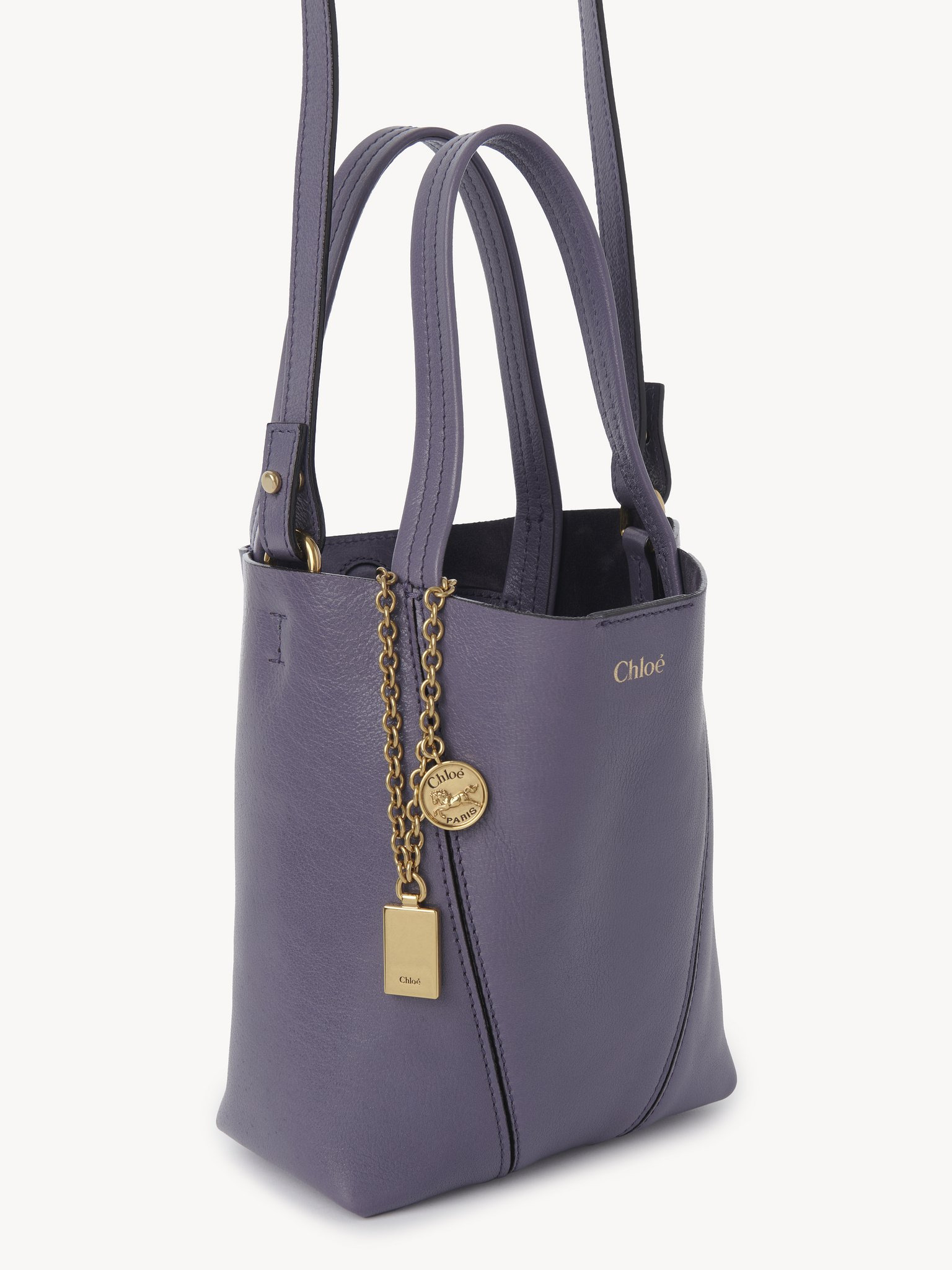 SMALL CHLOÉ SPIN TOTE BAG IN GRAINED LEATHER - 5