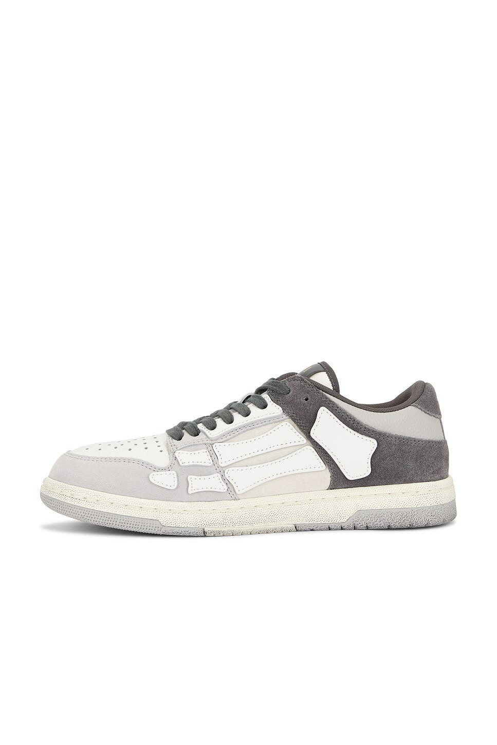 Distressed Skel Top Low Sneaker in Grey - 5