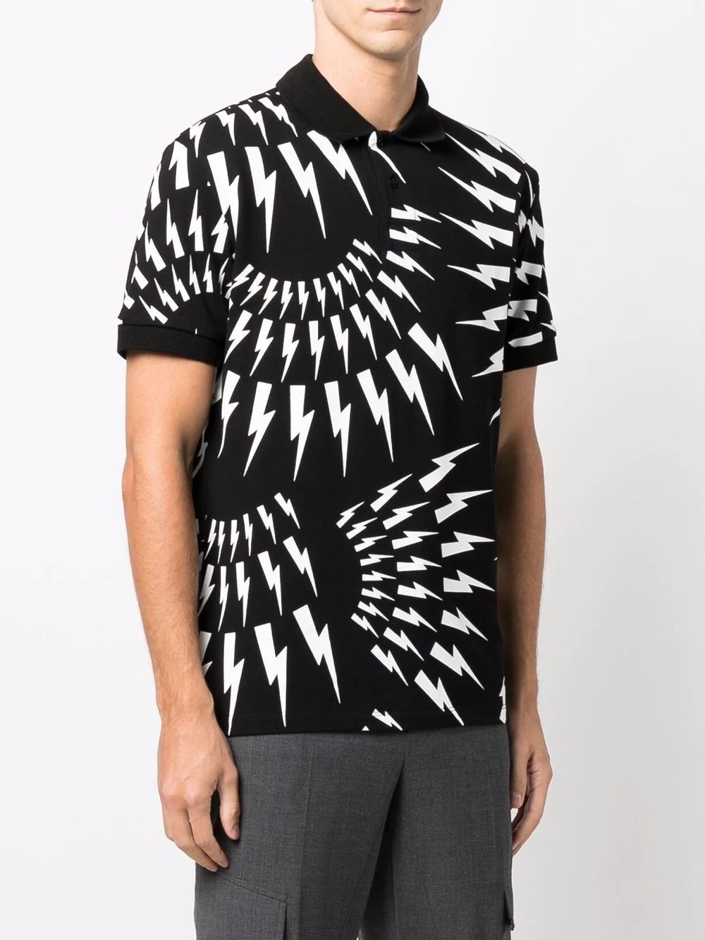 Thunder Bolt-print polo shirt - 3