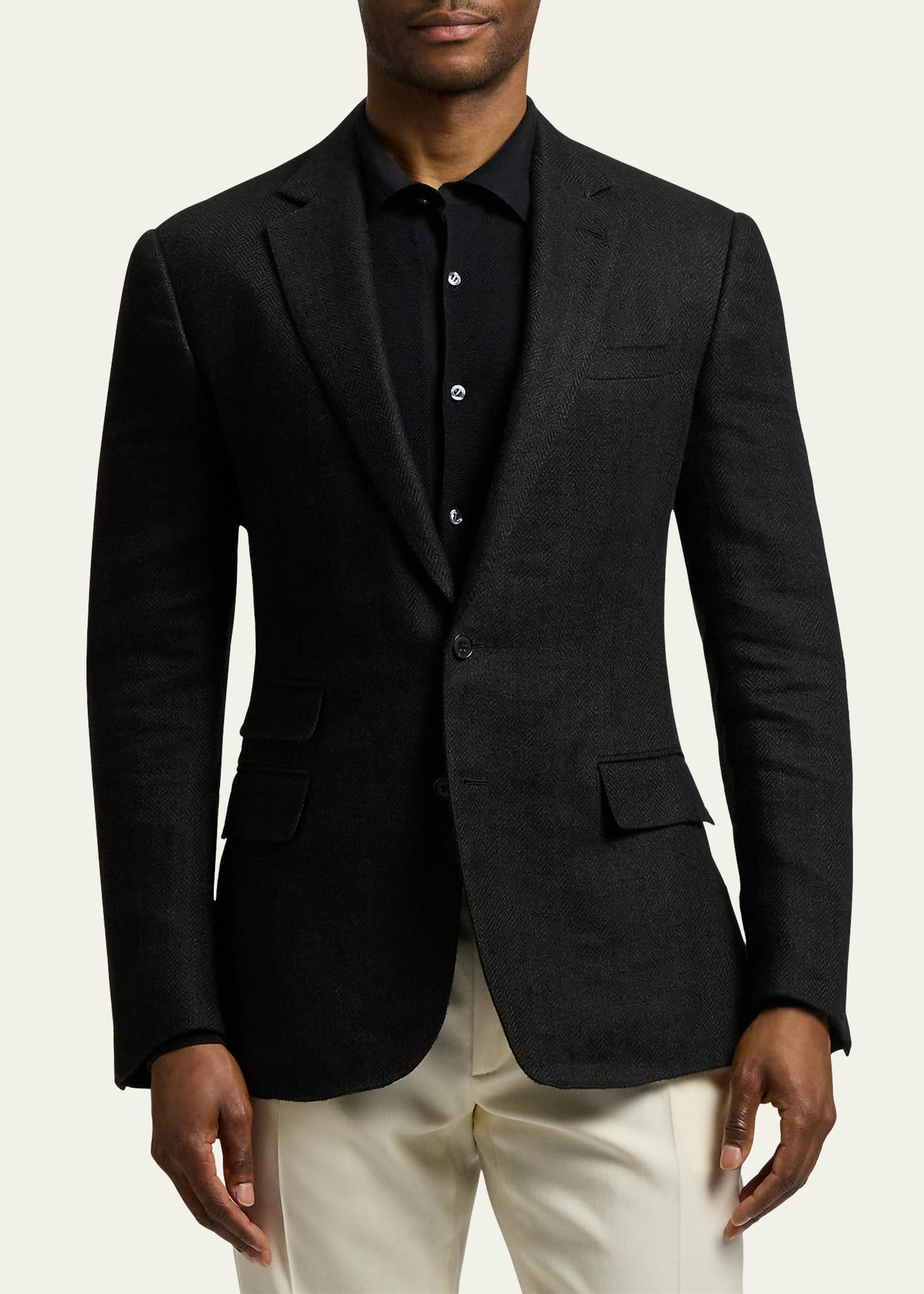 Men's Kent Herringbone Two-Button Sport Coat - 4