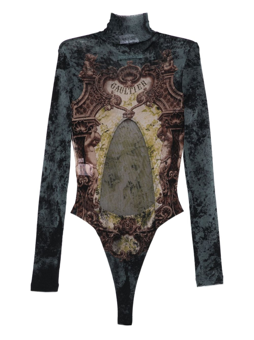 high-neck print bodysuit - 2