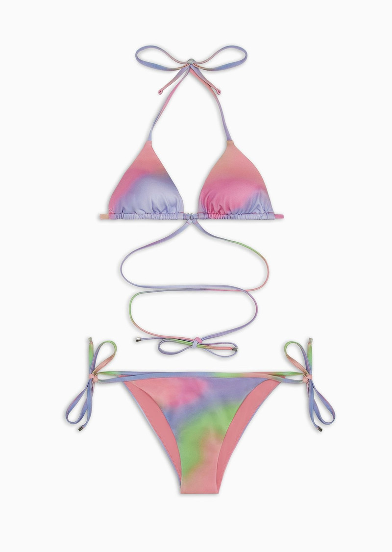 Emporio Armani Sustainability Values Capsule Collection all-over print padded triangle bikini 1