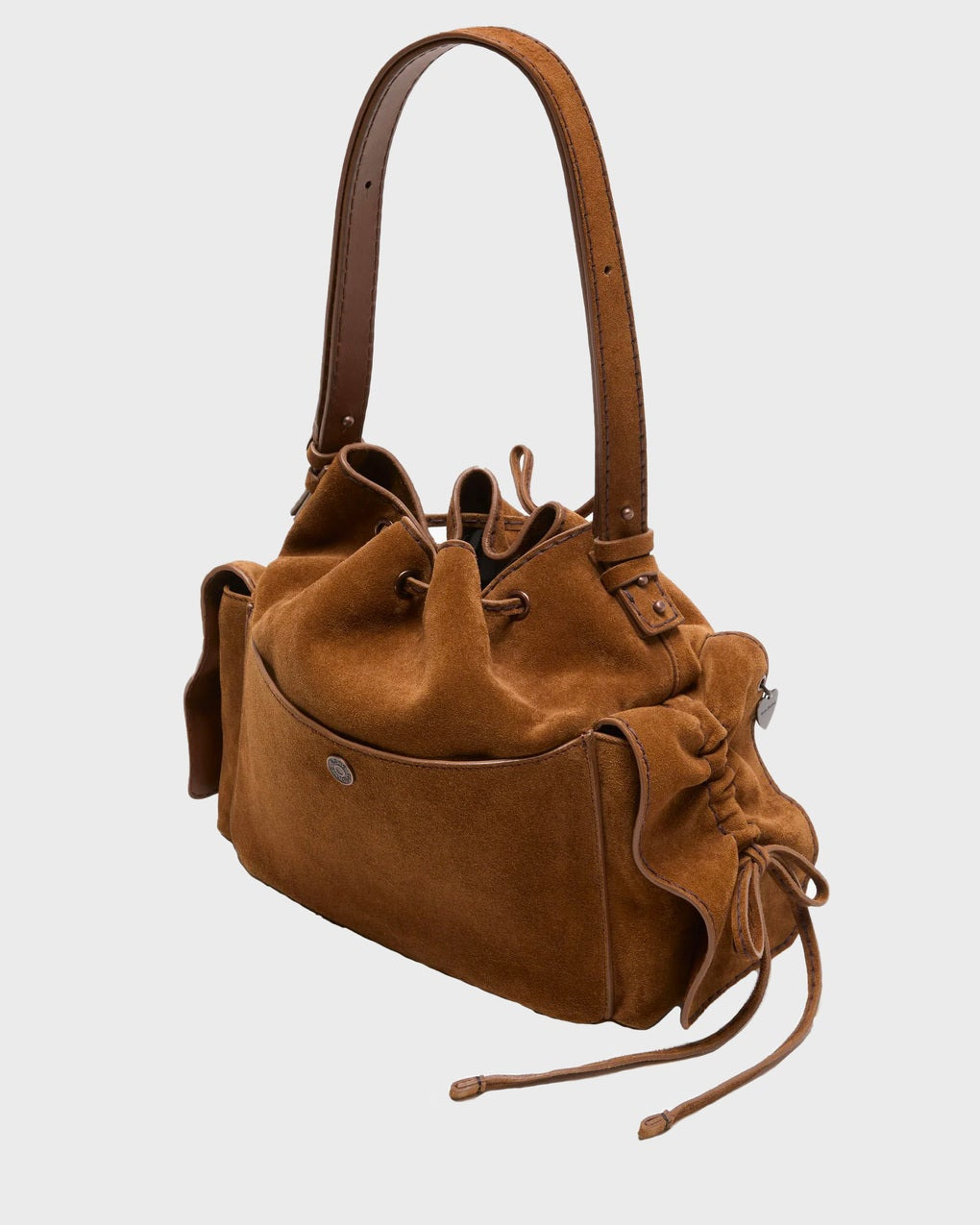 Bag Multipocket Bucket Suede Cognac ONESIZE - 2