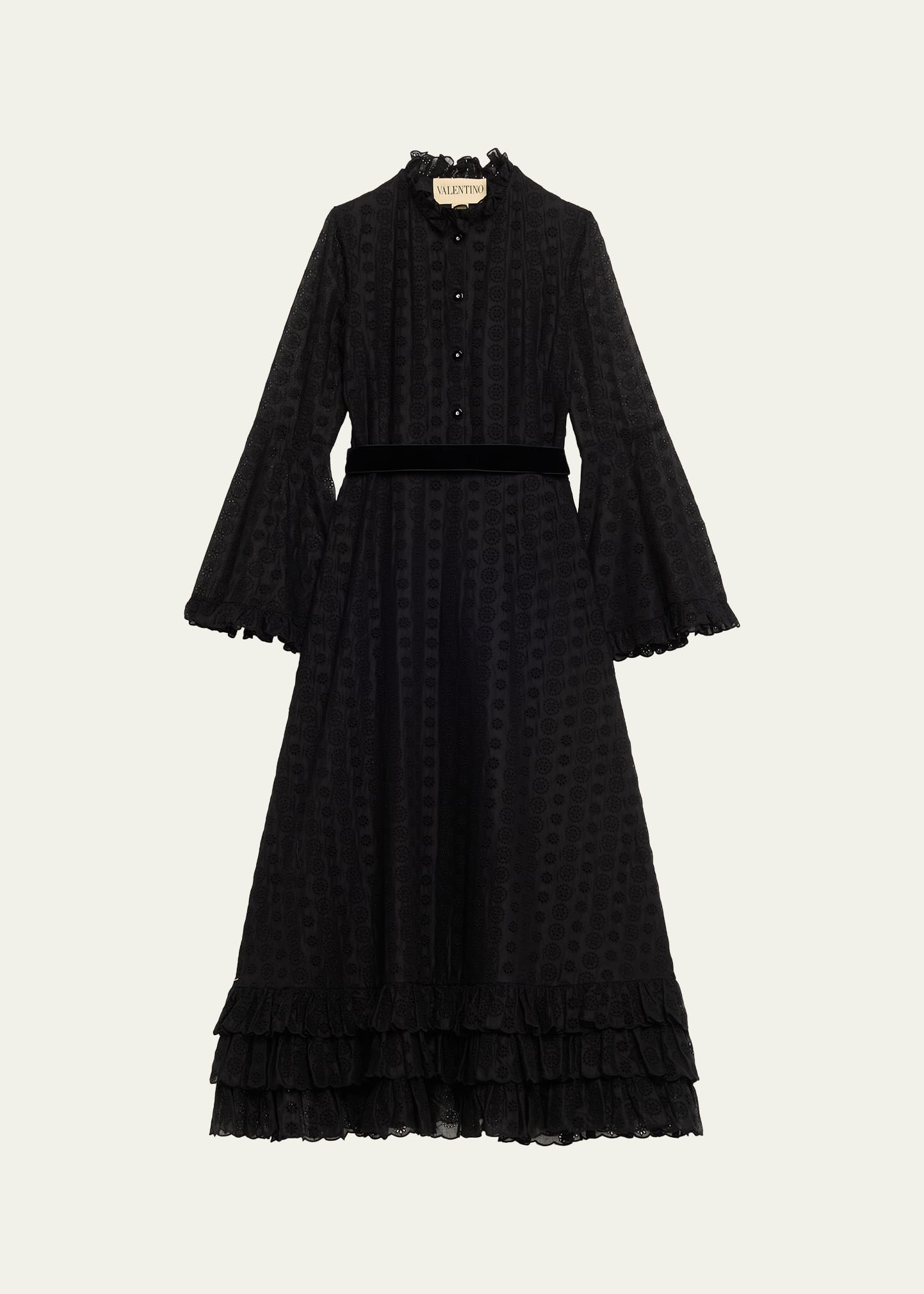 Daisy Sangallo Ruffle Trim Belted Midi Dress - 1