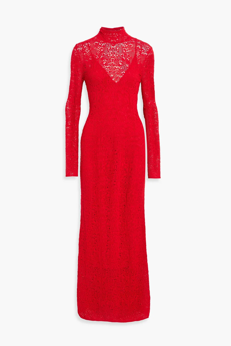 Lethe wool and silk-blend lace turtleneck maxi dress - 1