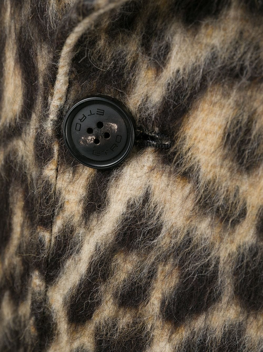 double-breasted leopard print coat - 7