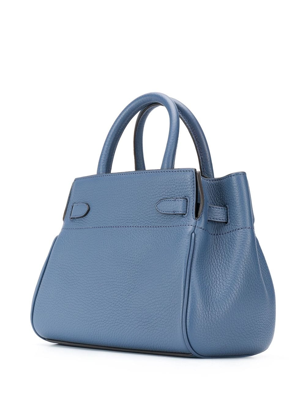 blue leather tote bag - 3