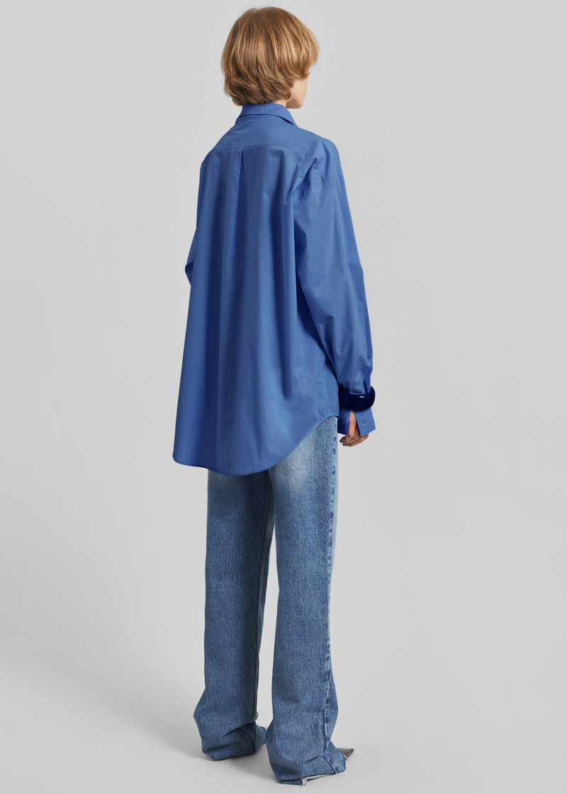 Ornella Side Button-Up Shirt - Cobalt 6