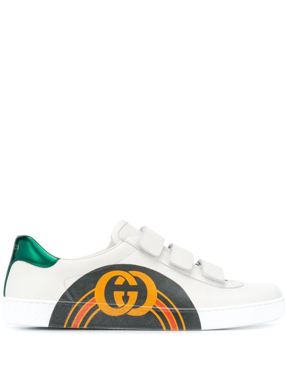 rainbow striped logo sneakers - 1