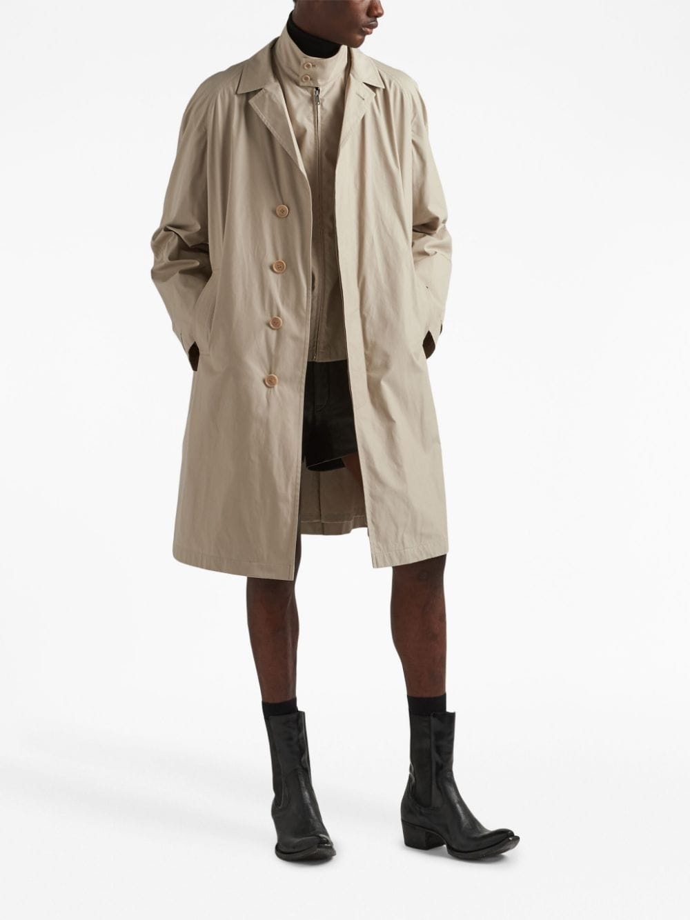 single-breasted cotton overcoat - 2