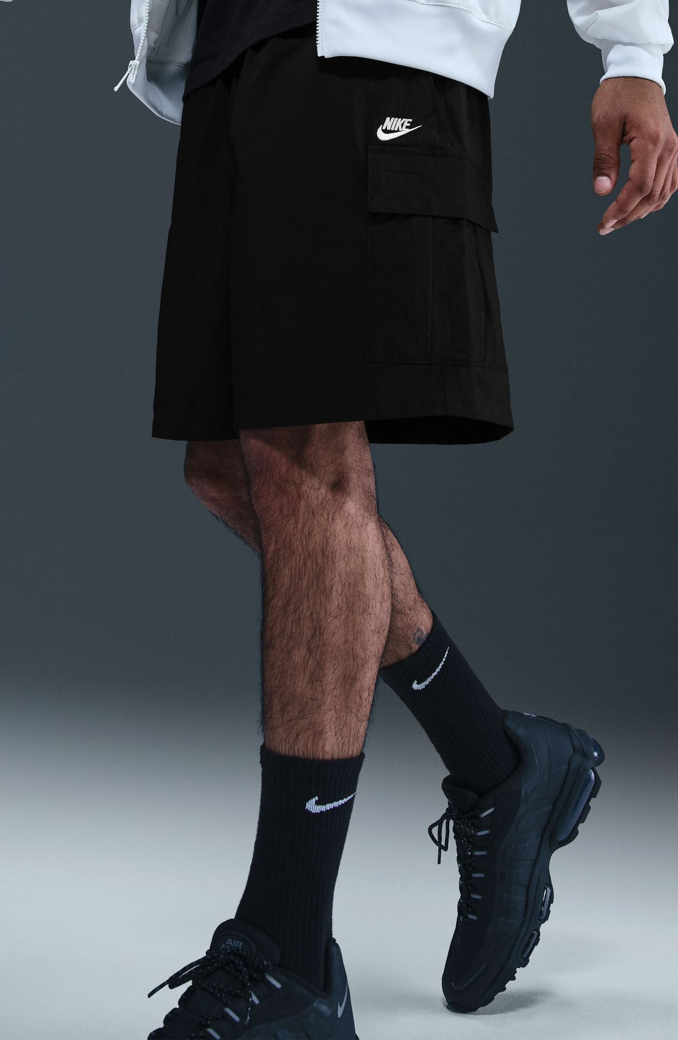 Nike Club Utility Shorts in Black/White at Nordstrom - 4