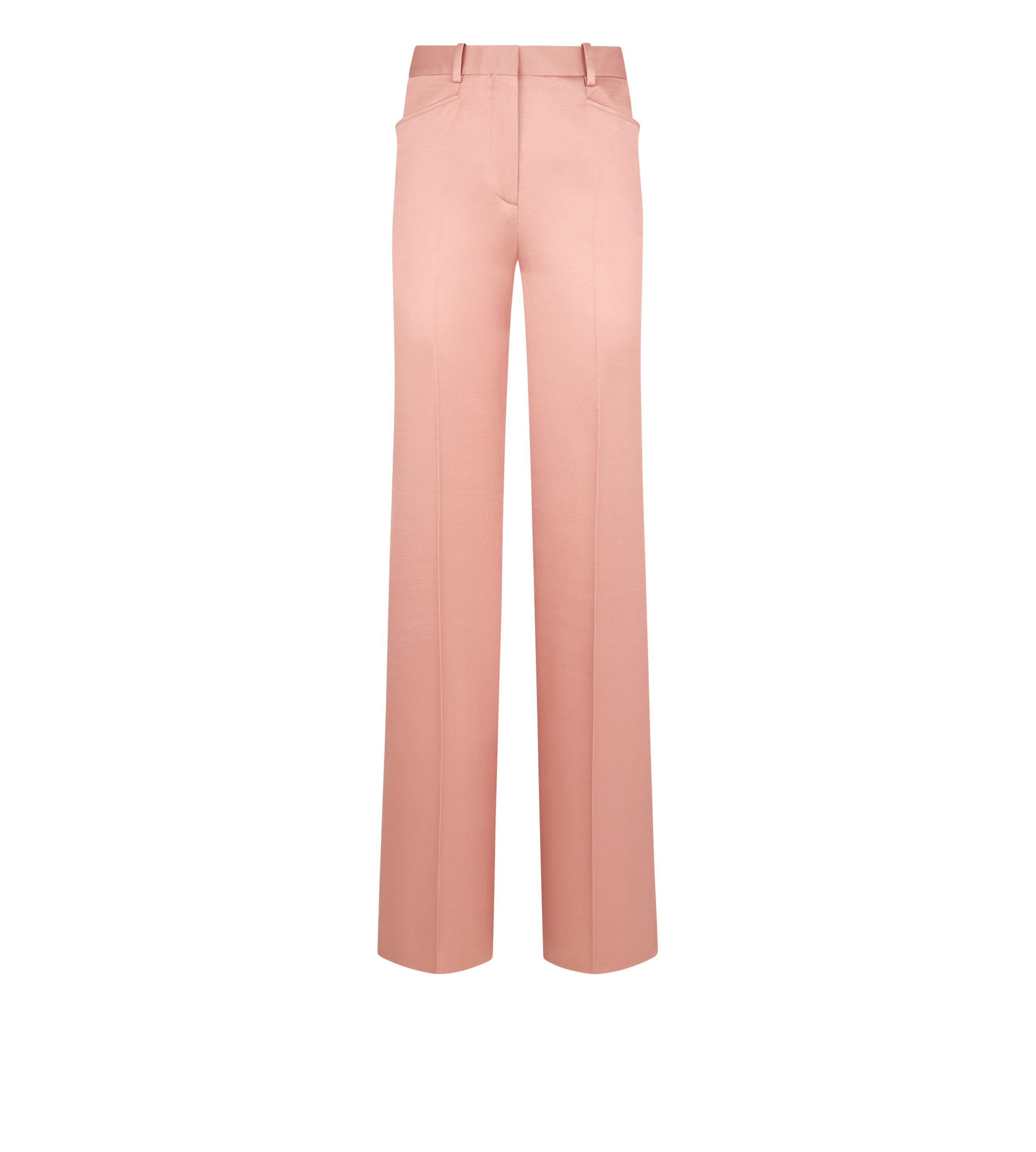 SILK AND WOOL TWILL TAILORED BOOT CUT PANTS - 1