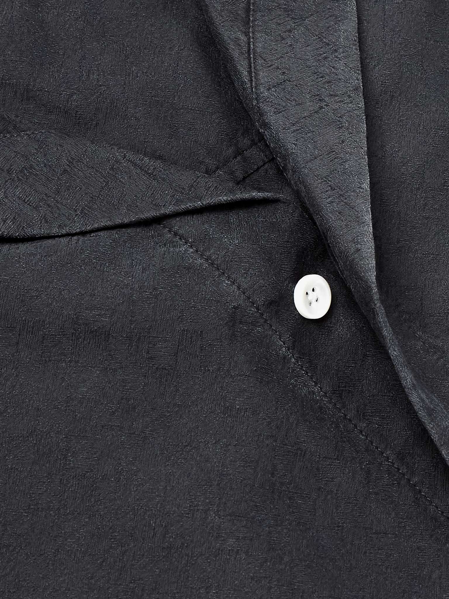 Camp-Collar Cotton and Silk-Blend Jacquard Shirt - 4
