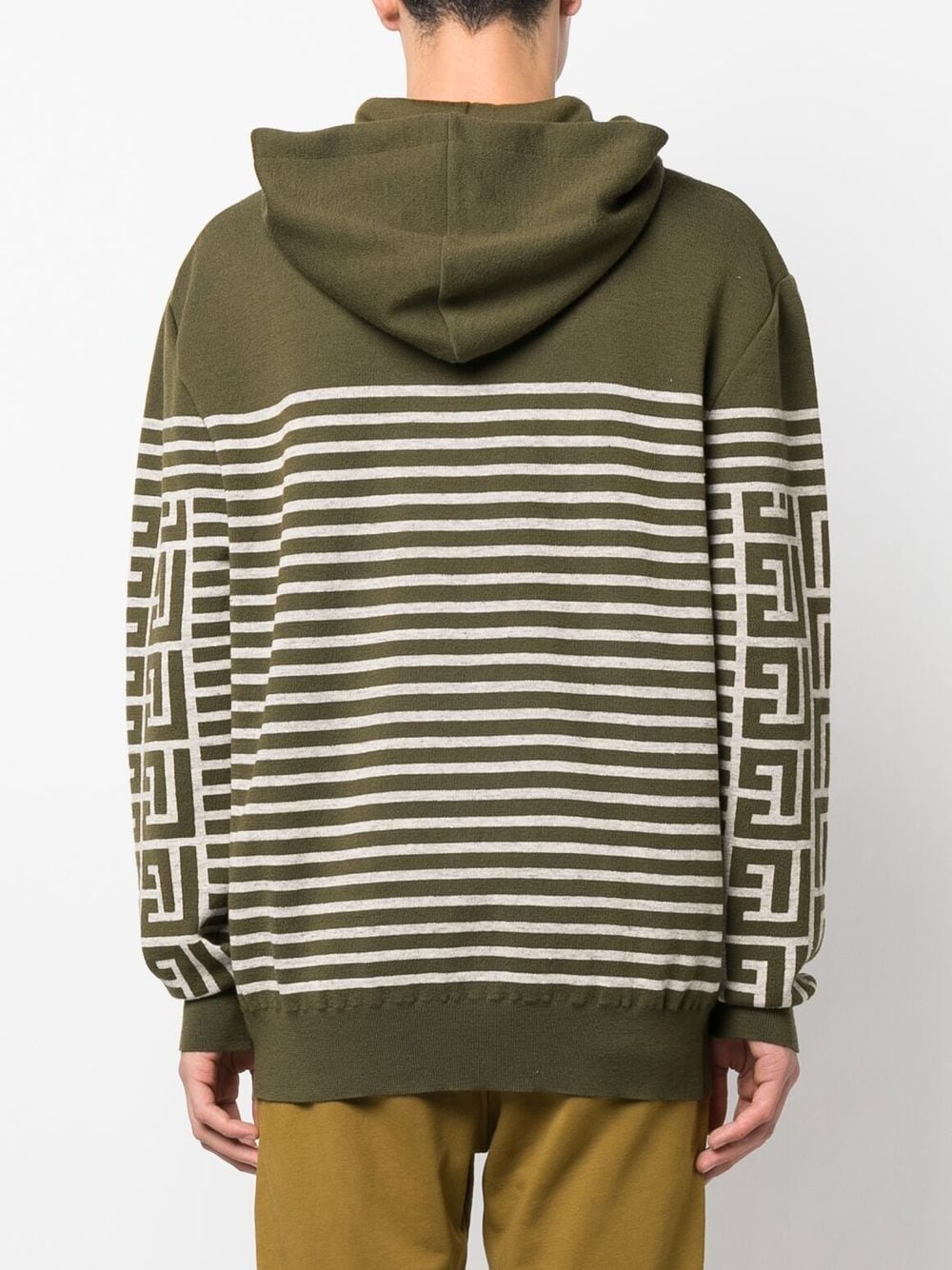 monogrammed striped hoodie - 4