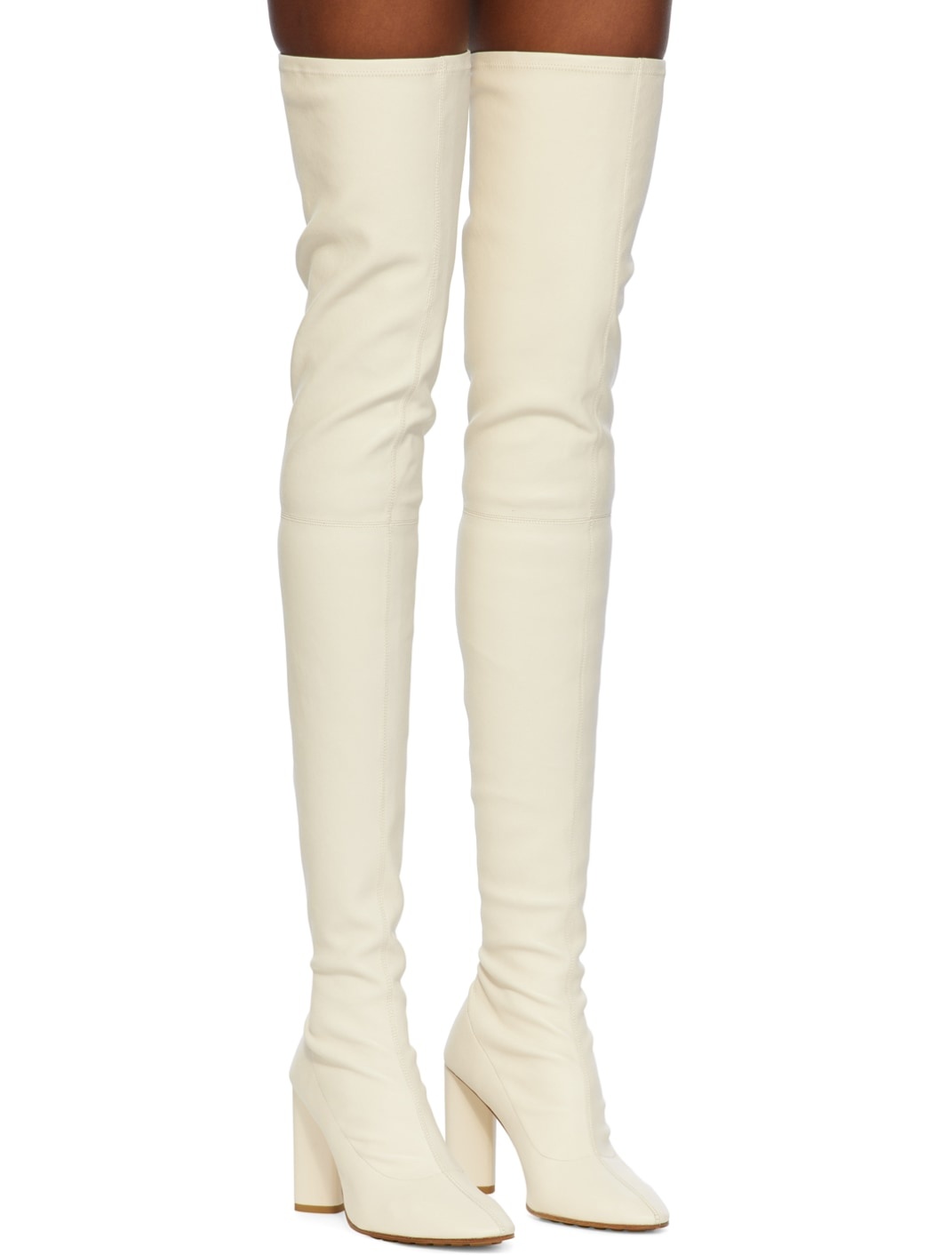 White Tripod Over-The-Knee Boots - 4