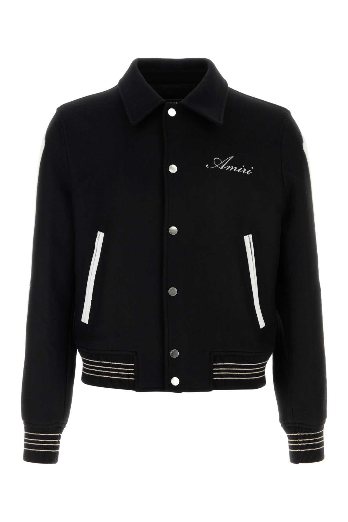 Amiri Men Black Wool Blend Bomber Jacket - 1