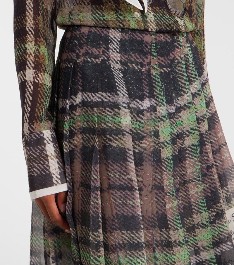 Pleated plaid midi skirt 4