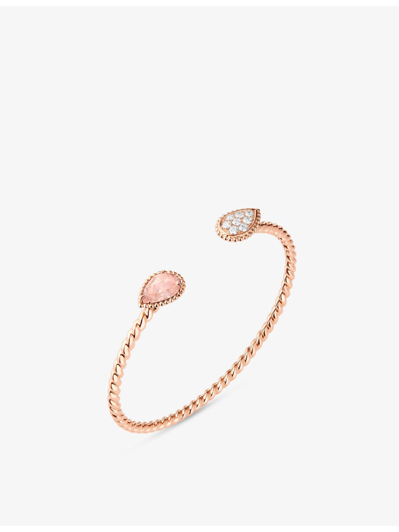 Boucheron Serpent Boheme 18ct rose-gold, 0.33ct brilliant-cut diamond and 1.36ct pink quartz bracelet outlook