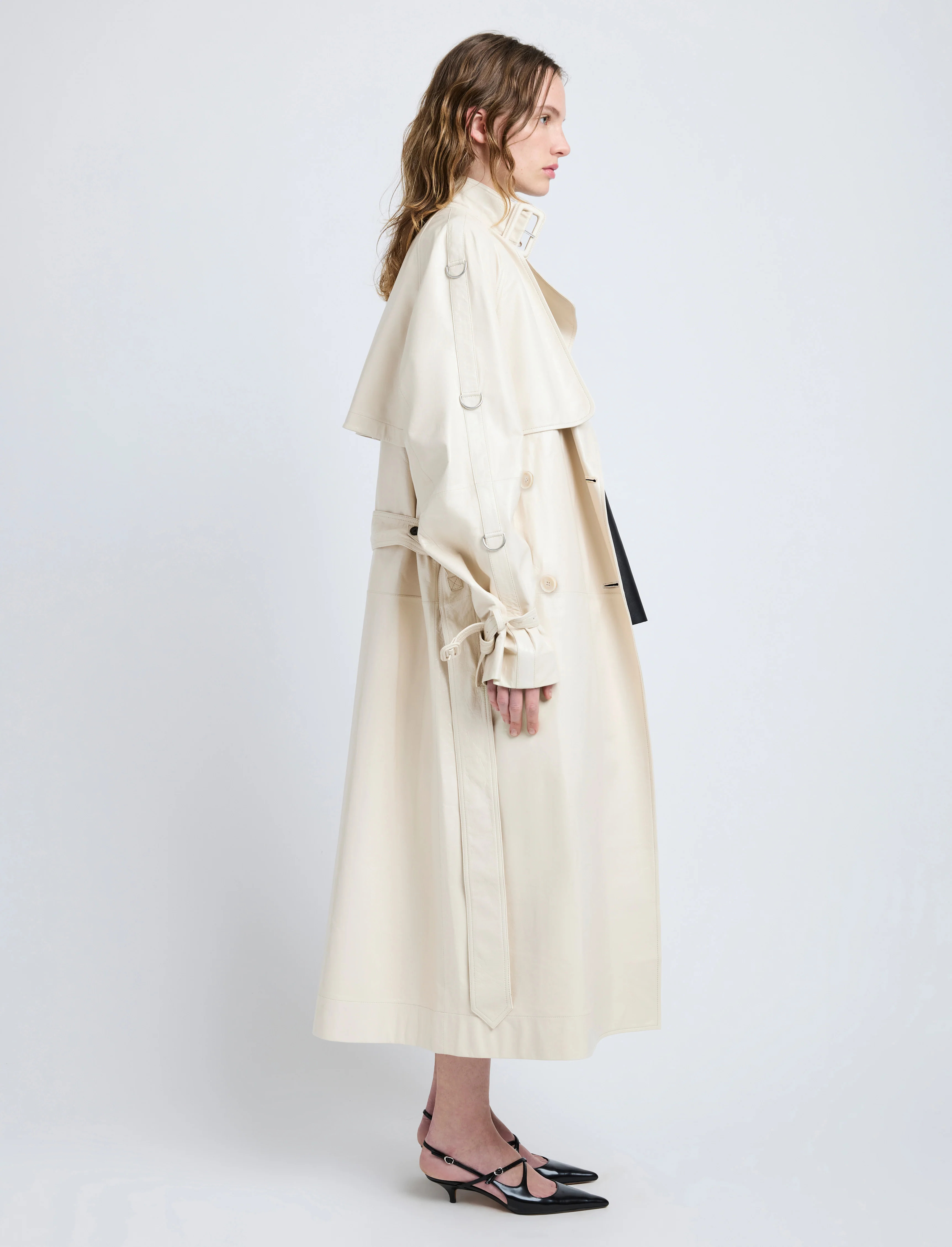 Sabina Coat in Lacquered Leather - 3
