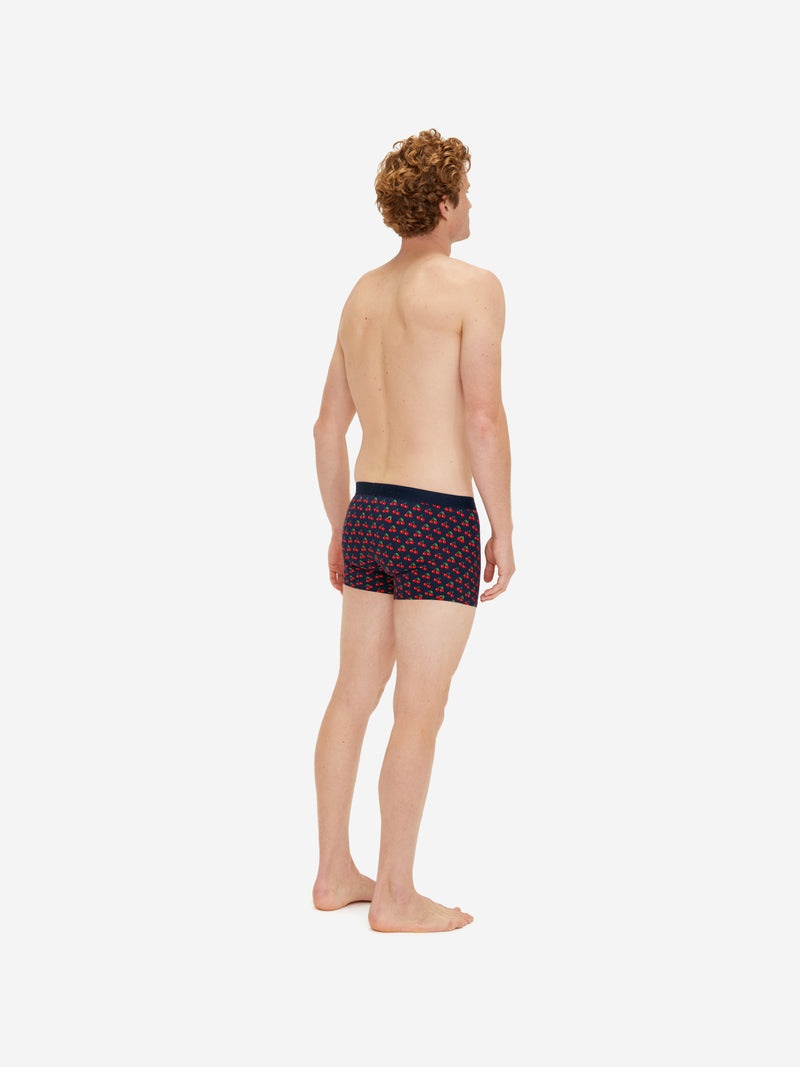 Men's Boxer Briefs Cherry Pima Cotton Stretch Navy - 4