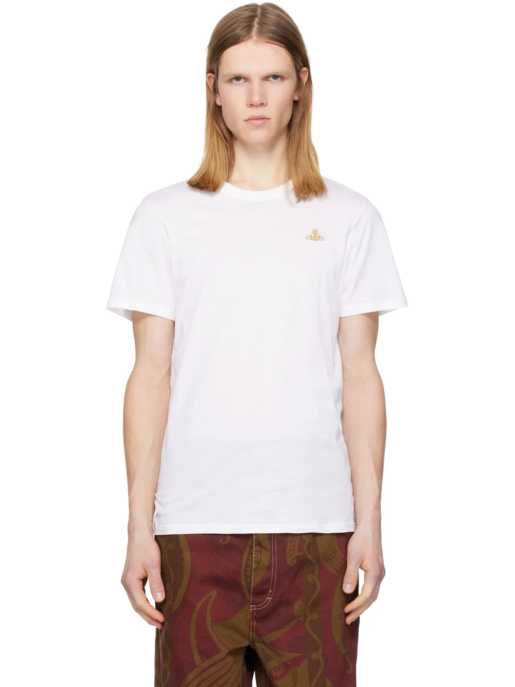White Embroidered Logo T-shirt - 1
