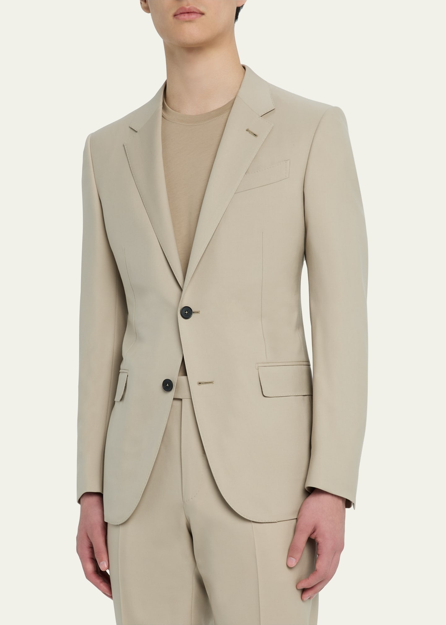 Men's Solid Trofeo Wool Suit - 4