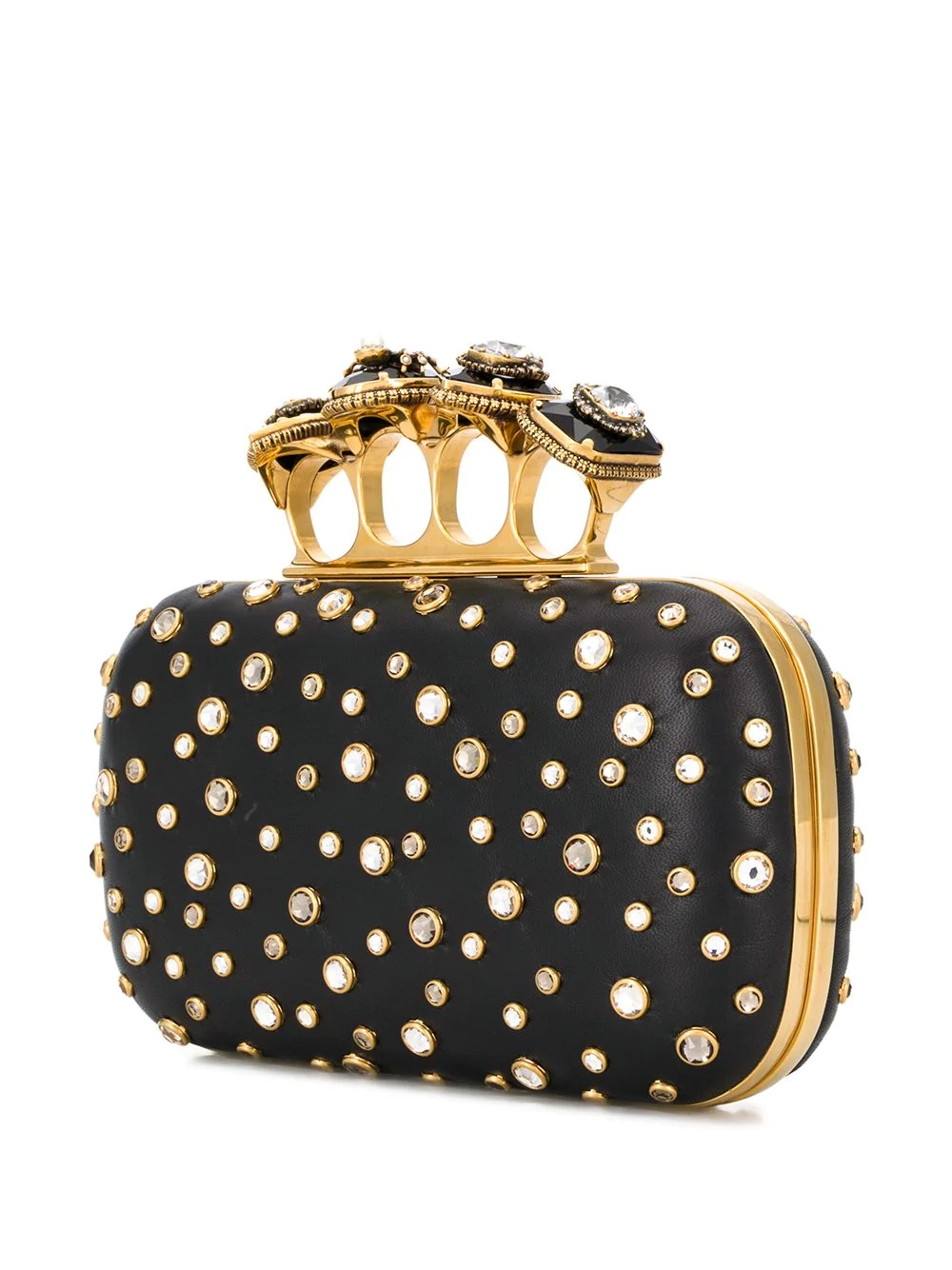 embellished four-ring box clutch - 3