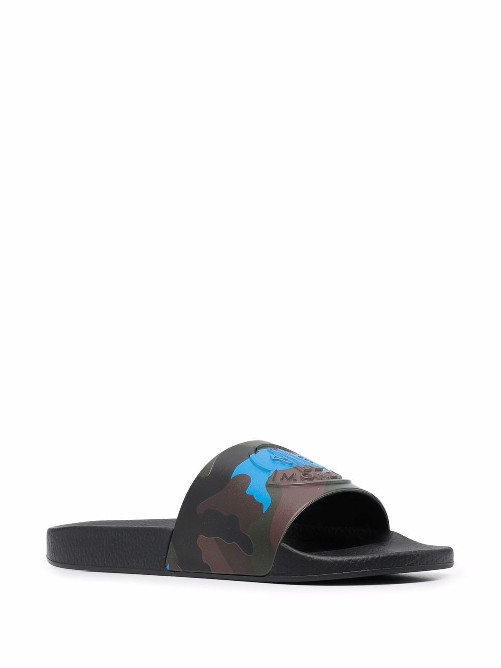 camouflage-print logo slides - 2