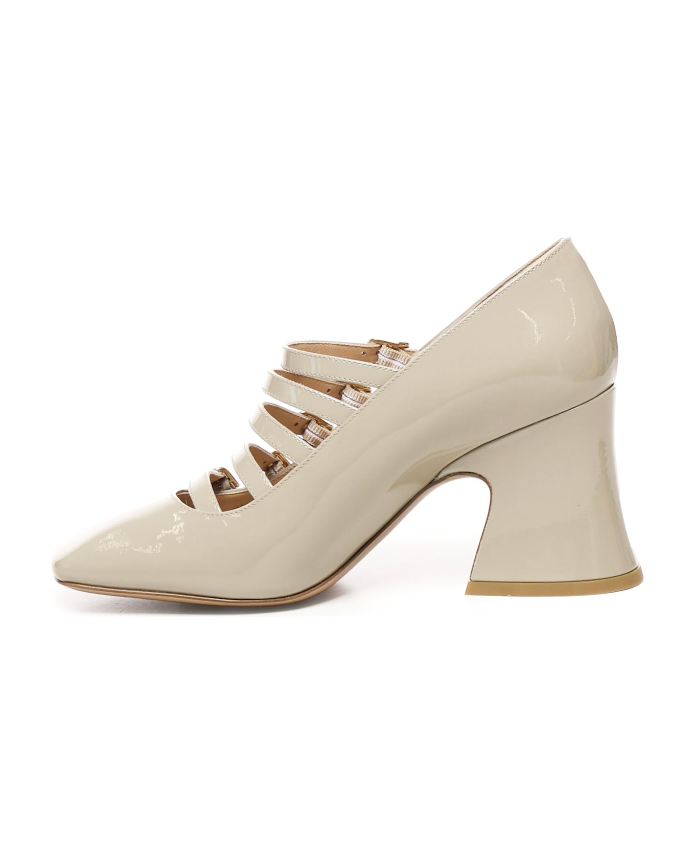 Janis Pumps In Taupe Patent Leather - 4