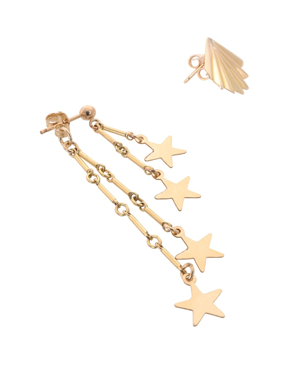 MISMATCH FAN AND STAR EARRINGS - 3