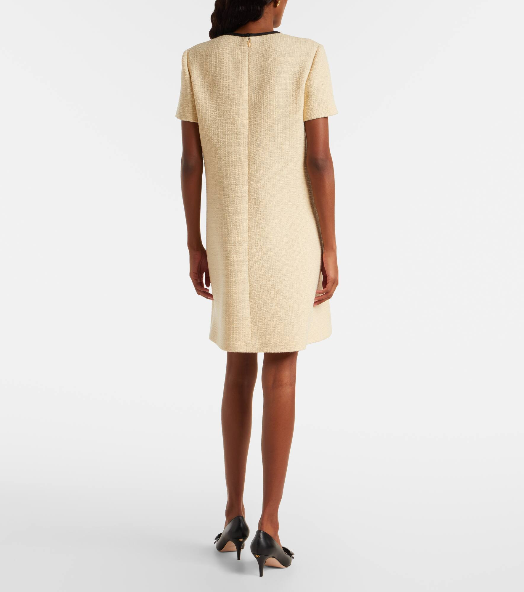 Bow-detail wool-blend tweed minidress - 3