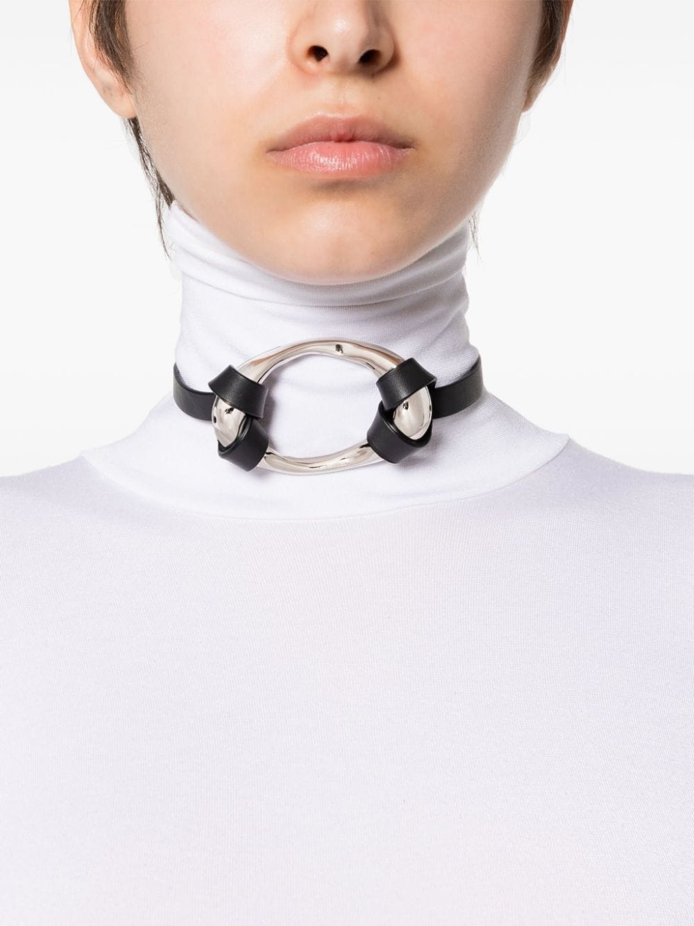 leather choker necklace - 2
