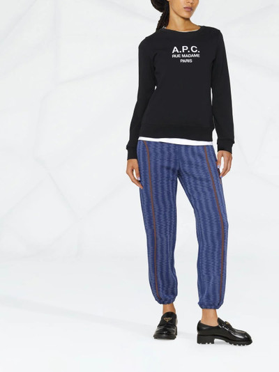 A.P.C. logo-print cotton sweatshirt outlook