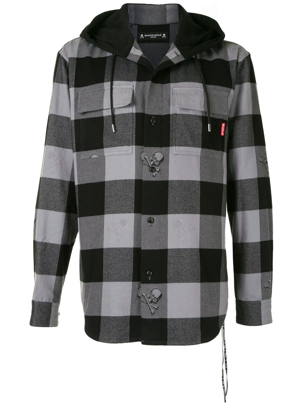 hooded checked cotton shirt - 1