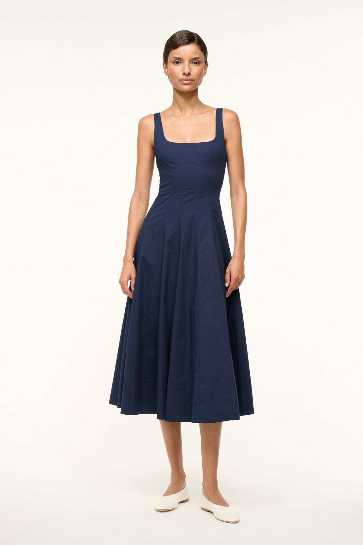 STAUD | WELLS DRESS Navy - 2