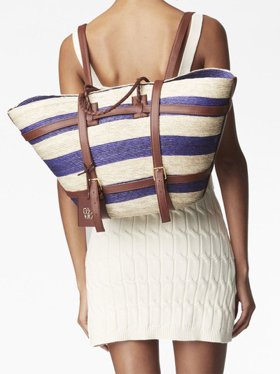 Altuzarra Watermill striped straw backpack outlook