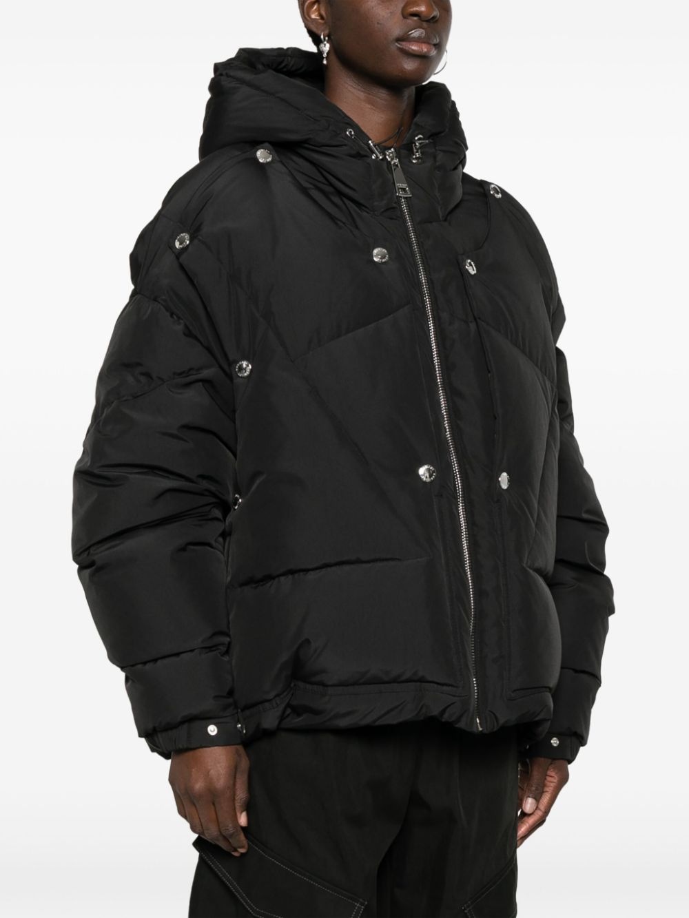 hooded zip-up padded jacket - 3
