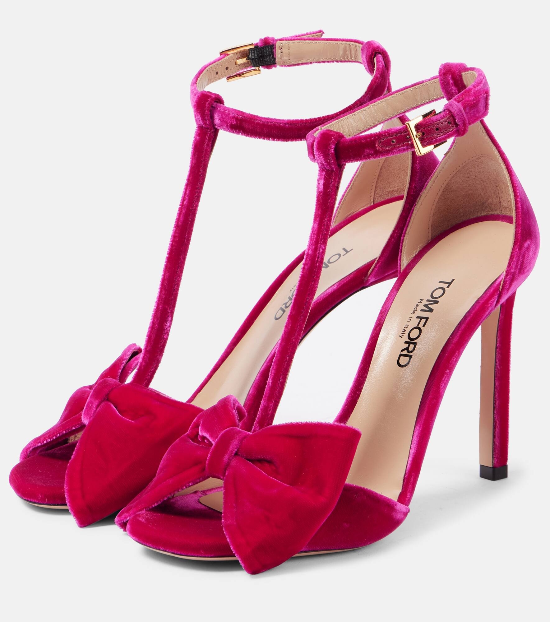 Brigitte bow-detail velvet sandals - 4
