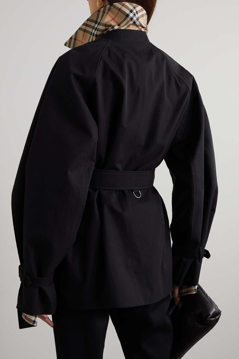 Cotness belted double-breasted layered cotton-gabardine trench coat 3
