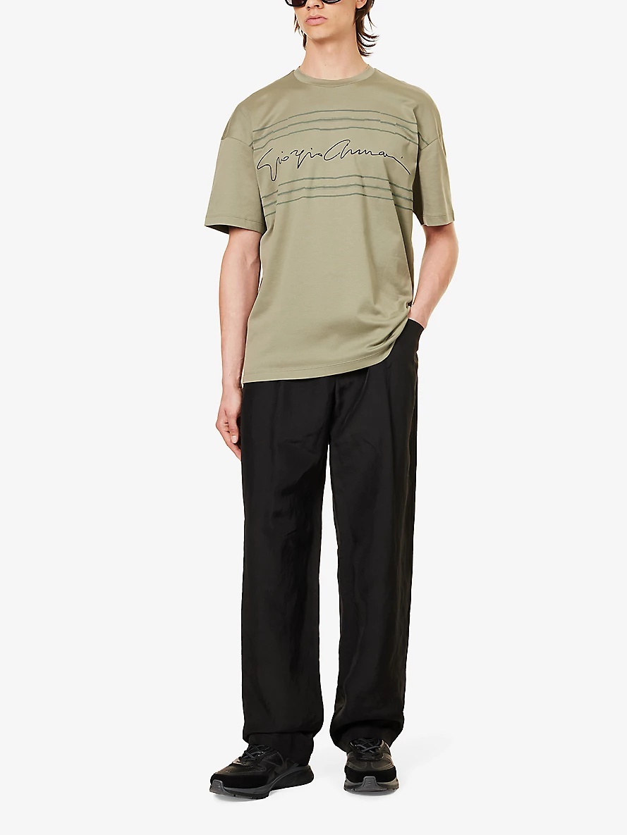 Relaxed-fit straight-leg woven-blend trousers - 2