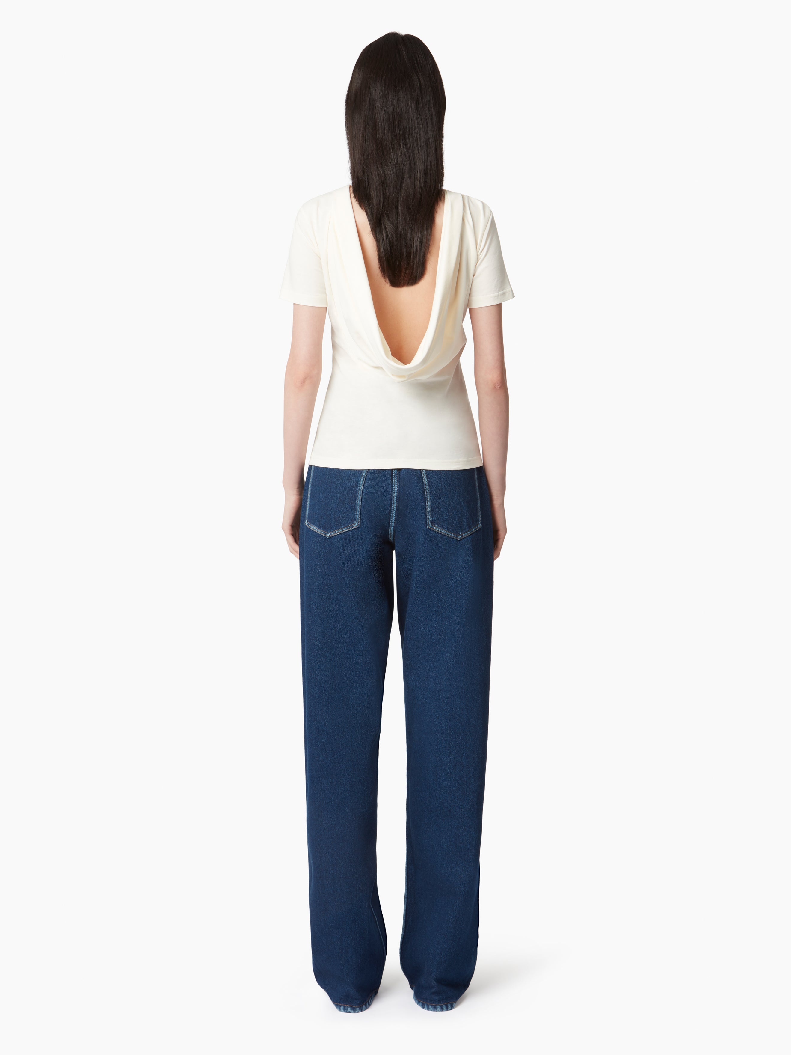T-SHIRT WITH PLUNGING DRAPED BACK - 4