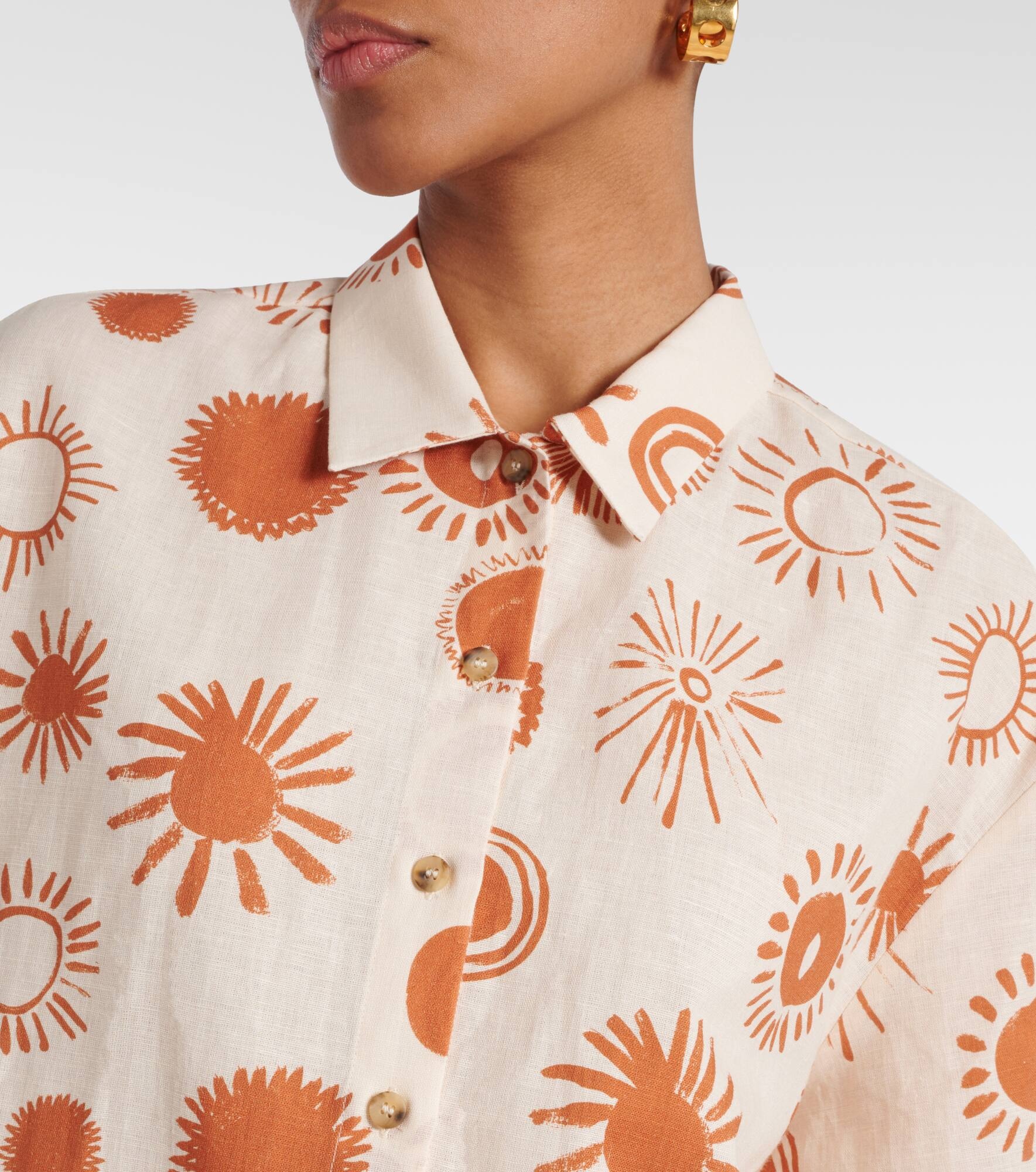 Montauk linen and cotton bowling shirt - 4