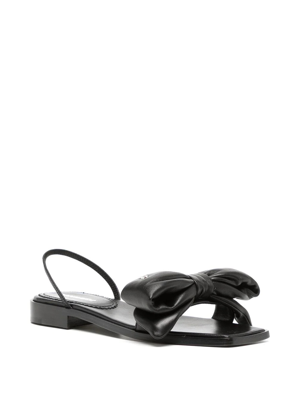leather bow sandals - 2