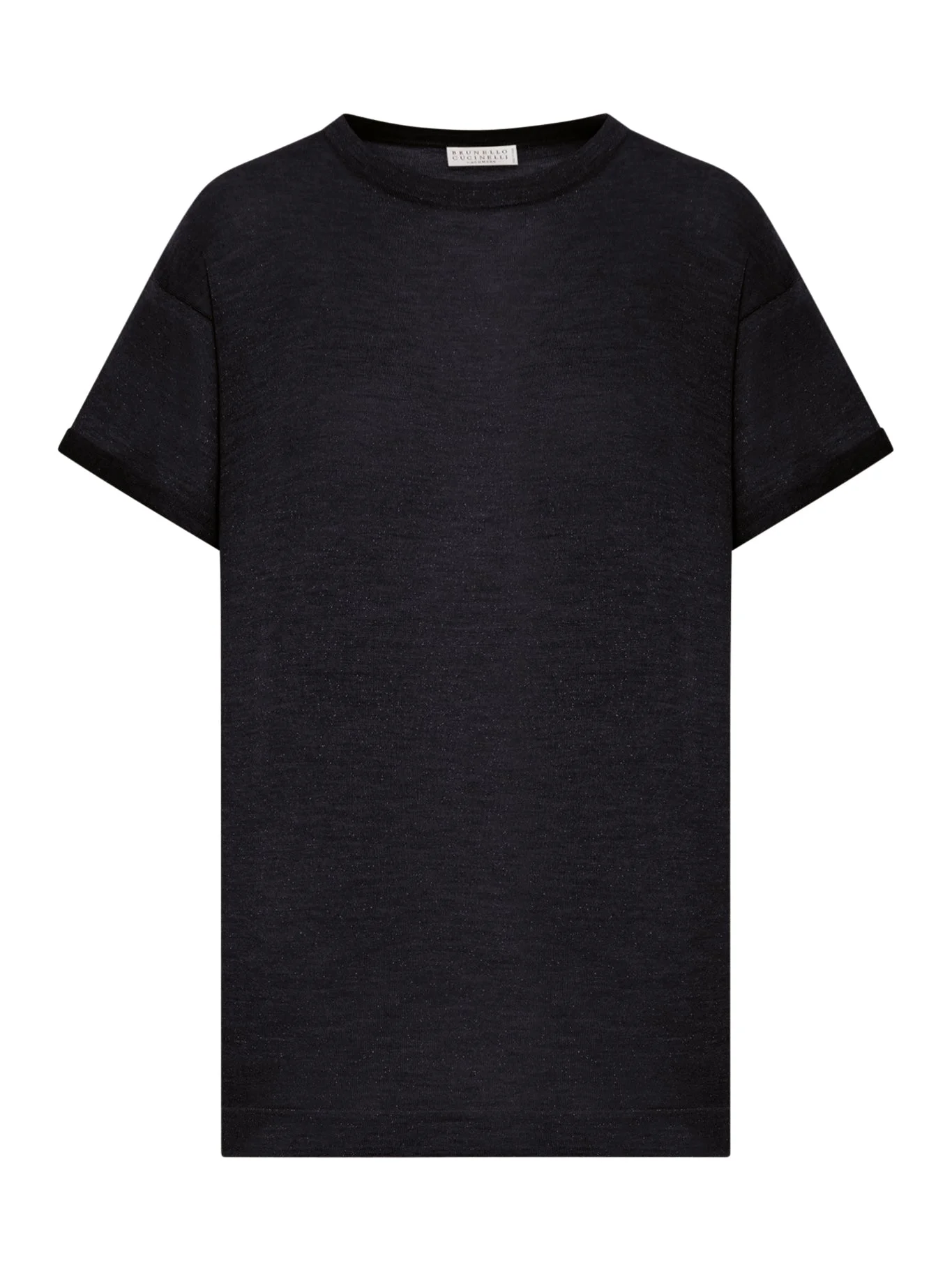 LIGHTWEIGHT CASHMERE AND SILK SWEATER WITH LUREX INSERTS - 1