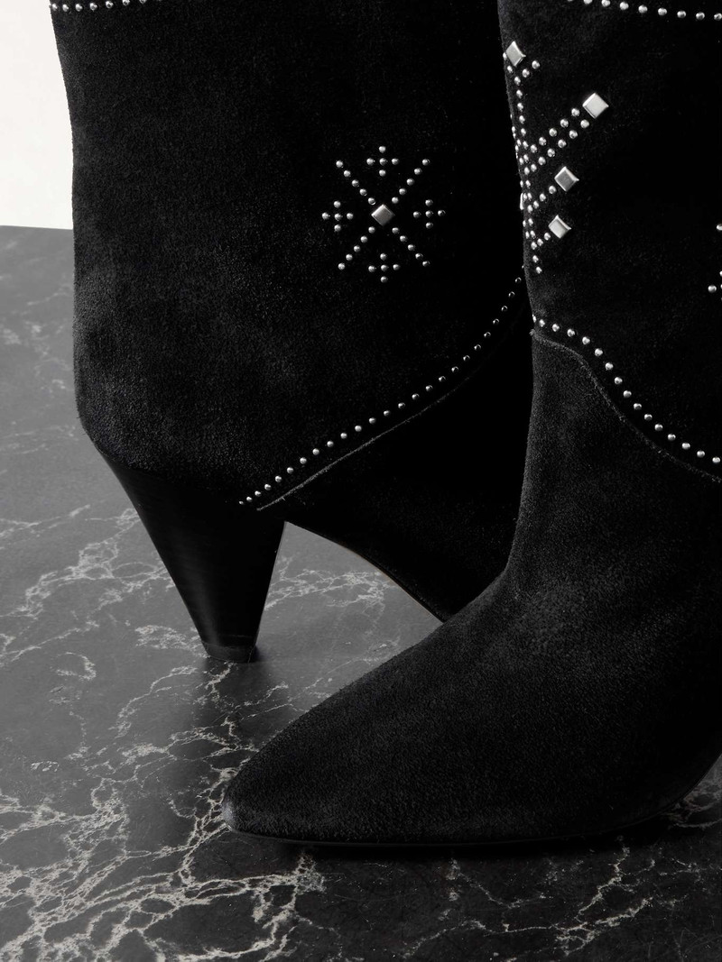 Loline studded suede ankle boots Black 4