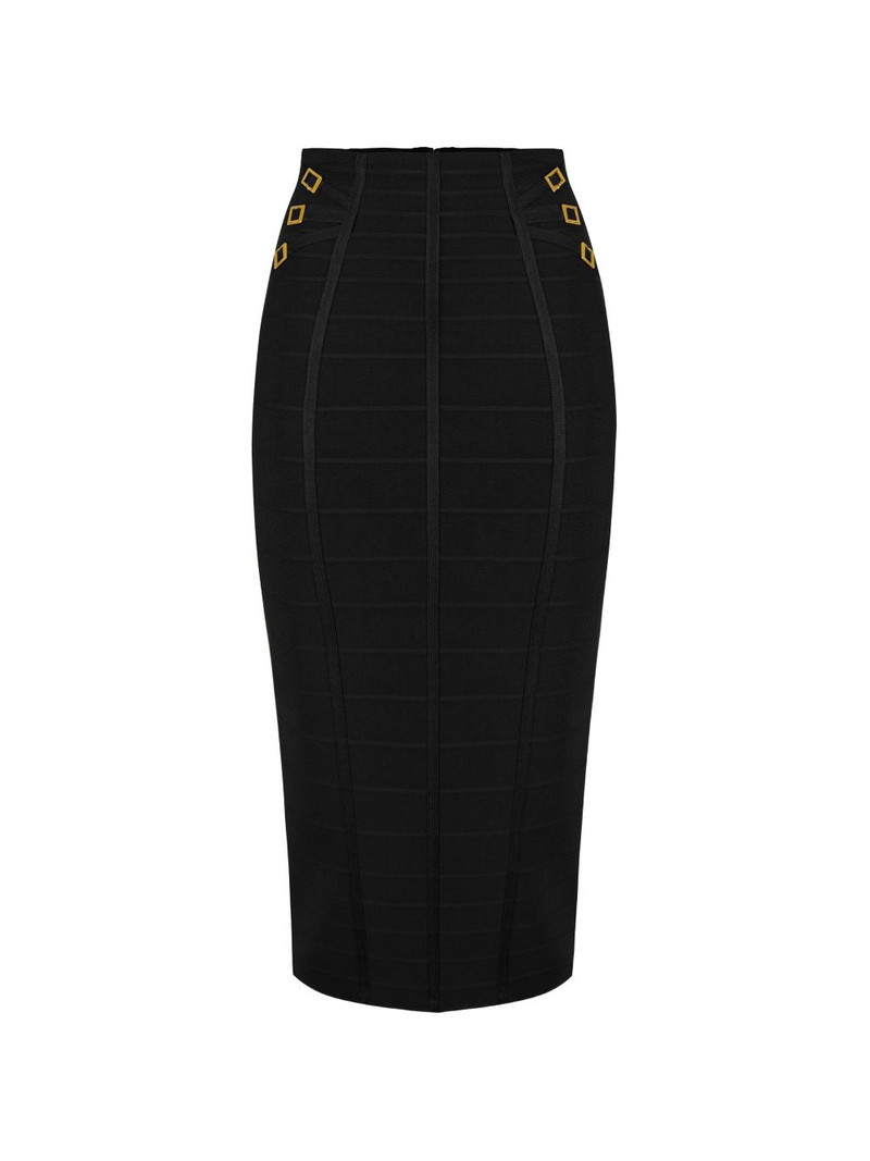 3D knit ring-detail midi skirt 1