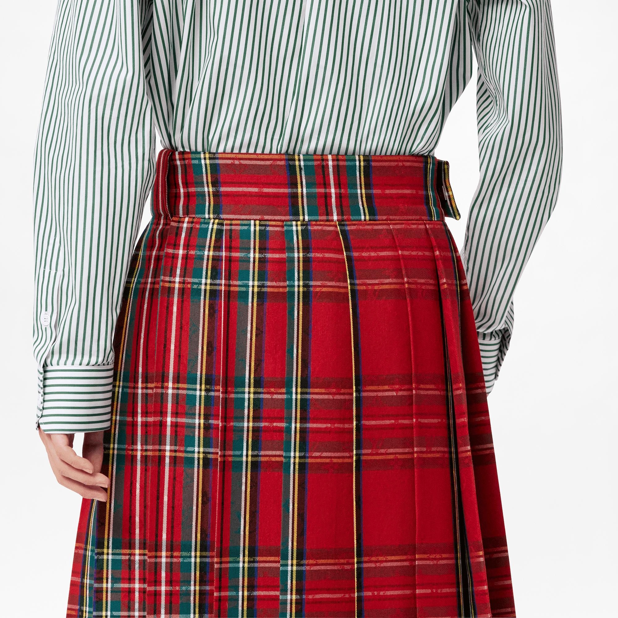 Tartan Check Pleated Skirt - 4